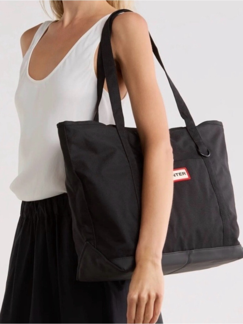 Hunter Black Canvas Campus Tote gym book laptop overnight carryon Bag NWT - Picture 5 of 8